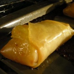 Brie Cheese & Apricot Preserve Egg Roll Dessert