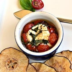 Baked Goat Cheese Caprese Salad