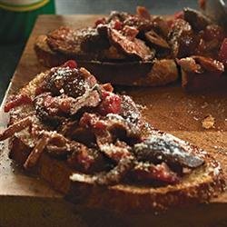 Parmesan Bruschetta with Mushroom Ragu