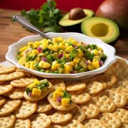 Town House(R) Crackers with Avocado and Mango Salsa