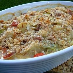 Scalloped Cabbage with Ham and Cheese