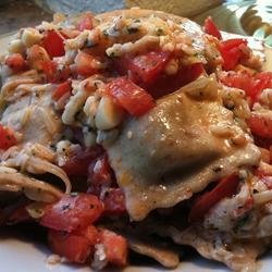 Ravioli with Cherry Tomatoes and Cheese