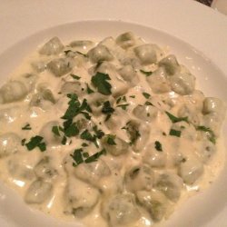 Spinach Gnocchi with Gorgonzola Cream Sauce