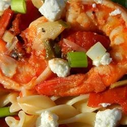 Shrimp Primavera with Goat Cheese