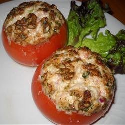 Tuna and Goat Cheese Stuffed Tomatoes