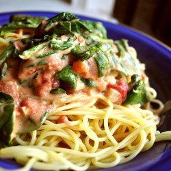 Spinach and blue cheese pasta