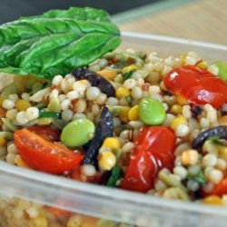 Israeli Couscous Salad With Roasted Cherry Tomatoes