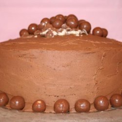 Deep Chocolate Cake With Double-Malt Topping