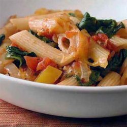 Ziti Baked With Spinach, Tomatoes and Smoked Gouda