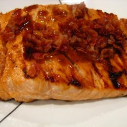 Bourbon Glazed Salmon With Peanuts and Bacon