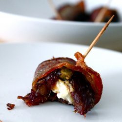 Bacon Wrapped Dates With Cheese