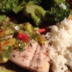 Grilled Yellowtail Tuna and Pineapple Salsa