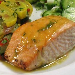 Roasted Salmon With Sweet-N-Hot Mustard Glaze - Robin Miller