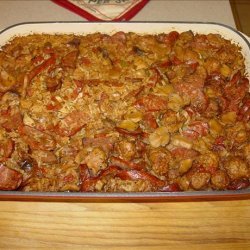 Alligator Sausage & Crawfish Casserole