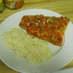 Salsa and Mango-Pepper Crusted Salmon