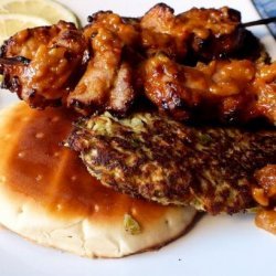 Saucy Skewered Meat With Cabbage Patties