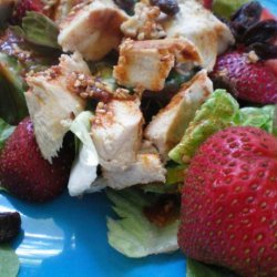 Chicken and Strawberries over Mixed Greens