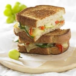 Grilled Gruyere and Roasted Vegetable Sandwich