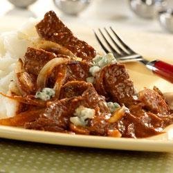 Steak with Tomato Gorgonzola Sauce