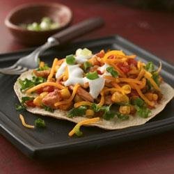 Shredded Chicken and Corn Tostadas