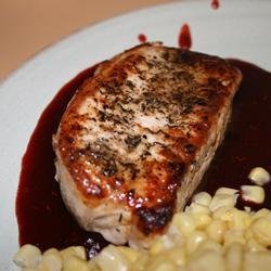 Pork Chops with Raspberry Sauce