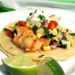 Fiery Fish Tacos with Crunchy Corn Salsa