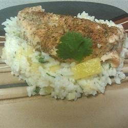 Caribbean Chicken with Pineapple-Cilantro Rice