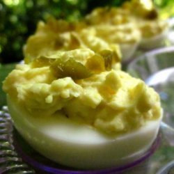 Nyte's Devilish Hot Eggs (Jalepeno Deviled Eggs)