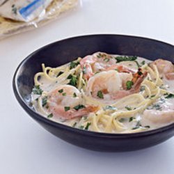 Shrimp and Spaghetti in Coconut Broth