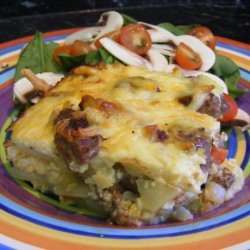 Make Ahead Sausage, Cheese, and Potato Egg  Bake