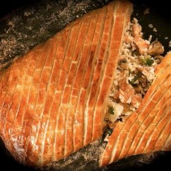 Salmon Wrapped in Pastry With Rice