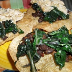 Black Bean Tostadas With Garlicky Greens