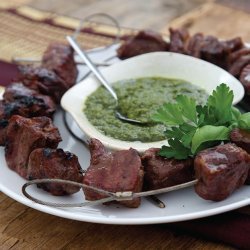 Spice-Rubbed Rib-Eye Kabobs With Salsa Verde