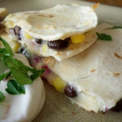 Corn, Black Bean and Red Onion Quesadillas