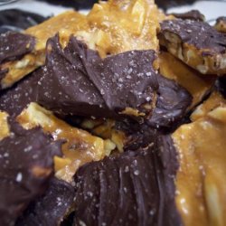 Chocolate-Dipped Nut Brittle With Sea Salt