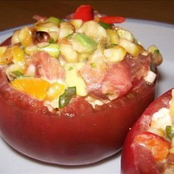 Stuffed Tomatoes With Grilled Corn Salad