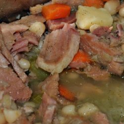 Navy Bean Soup With Ham and Vegetables