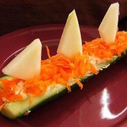 Cream Cheese Cucumber Bites (Kids Sailboats)