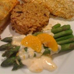 Asparagus with Orange-Cream Sauce and Cashews