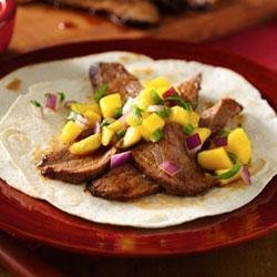 Flank Steak Tacos with Mango Salsa