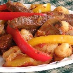 Aussie Beef and Peppers with Gnocchi