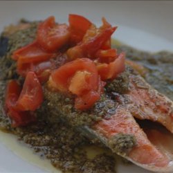 Herb-Crusted Sautéed Salmon Fillets With Pistou