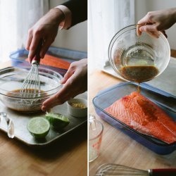 Grilled Salmon With Ginger Honey Glaze