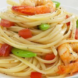 Garlic Prawns With Linguine