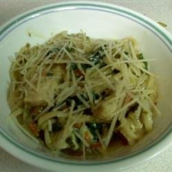 Chicken Pesto with Fettuccine and Spinach