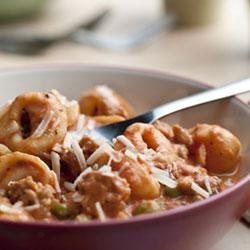 Cheese Tortellini with Prego(R) Roasted Garlic and Herb Sauce