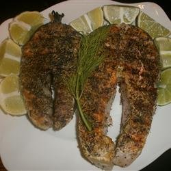 Grilled Salmon Steaks Italian-Style