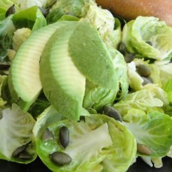 Brussels Sprout Salad With Avocado & Pumpkin Seeds