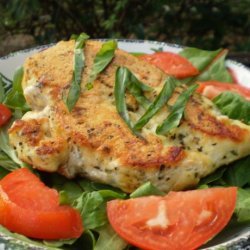 Parmesan Chicken With Tomato-Basil Salad