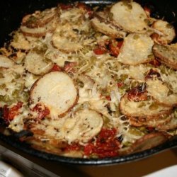 Potato Pea and Tomato Bake